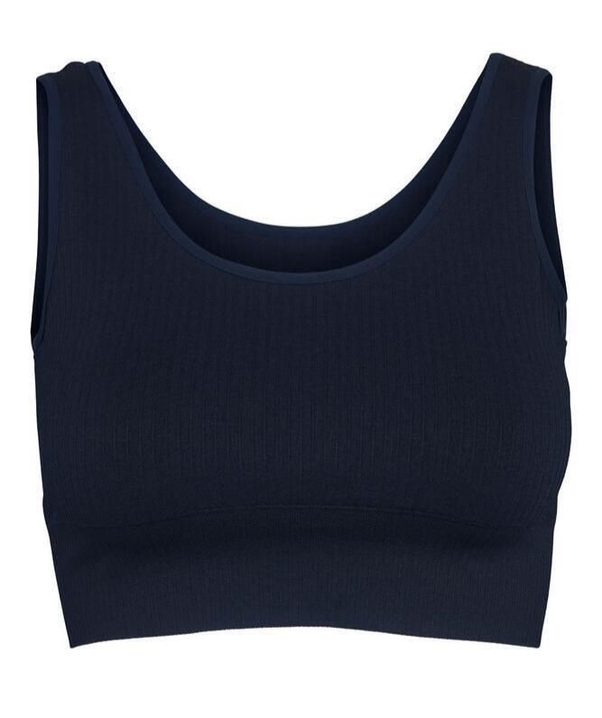Bella Beluga Ribbed Cropped Top Navy