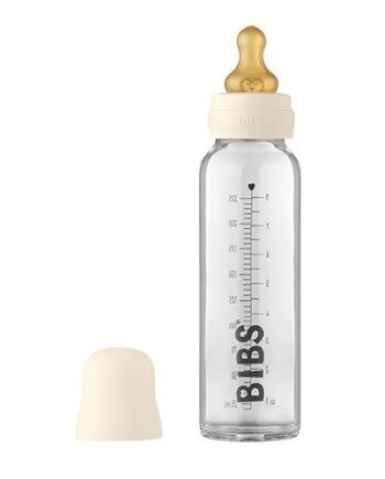 Bibs Baby Glass Bottle Complete Set Latex 225ml Ivory   Stk