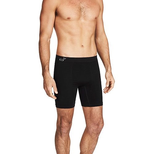 Boody Boxer Shorts Mellem Lange Sort Str       Stk