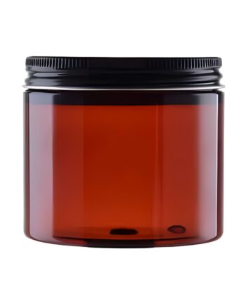 200 Ml  Brun Pet Bøtte Med Sort Alu Låg