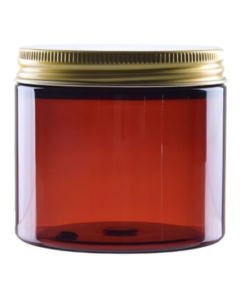 200 Ml  Brun Pet Bøtte Med Guld Alu Låg