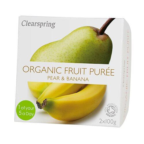 Clearspring Frugtpuré Banan Pære 200g