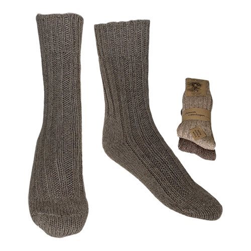 Clemente Strømper Brun Beige Str 35 38 -pak Alpaka Strømper Tykke