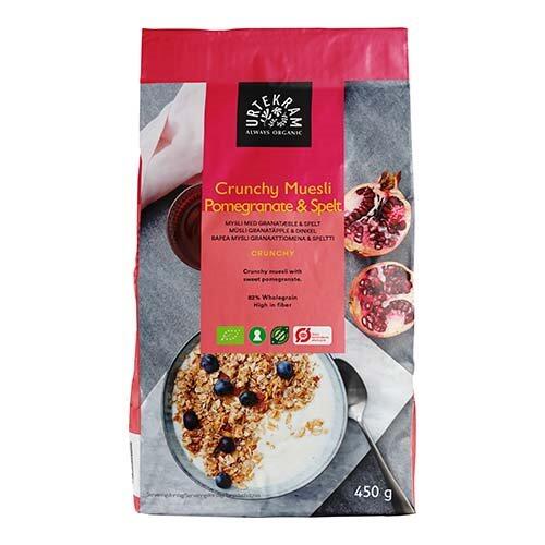 Crunchy Mysli Granatæble   Spelt økologisk 450 Gram
