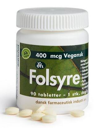 Dfi Folsyre 400mcg  90 Tabletter