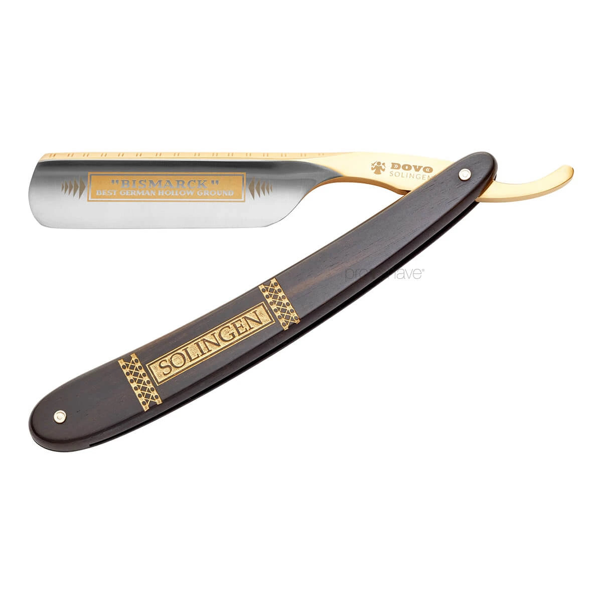 Dovo Solingen Straight Razor Round Nose Bismarck Ibenholt