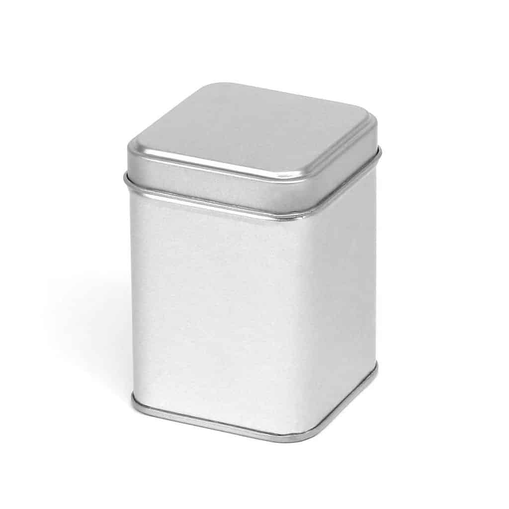 Firkantet Blikdåse 200 Ml Metal Bøtte 60x60x83 Mm Lakbelagt Stabelbar Hedenhus Egnet Til Cremer Og Tørvarer