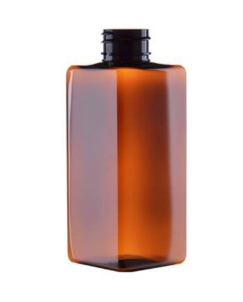 250 Ml  Firkantet Brun Pet Plastflaske 28 410