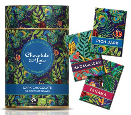 Gavedåse Chokolade Rich Dark   30 Stk    Var Chocolate   Love
