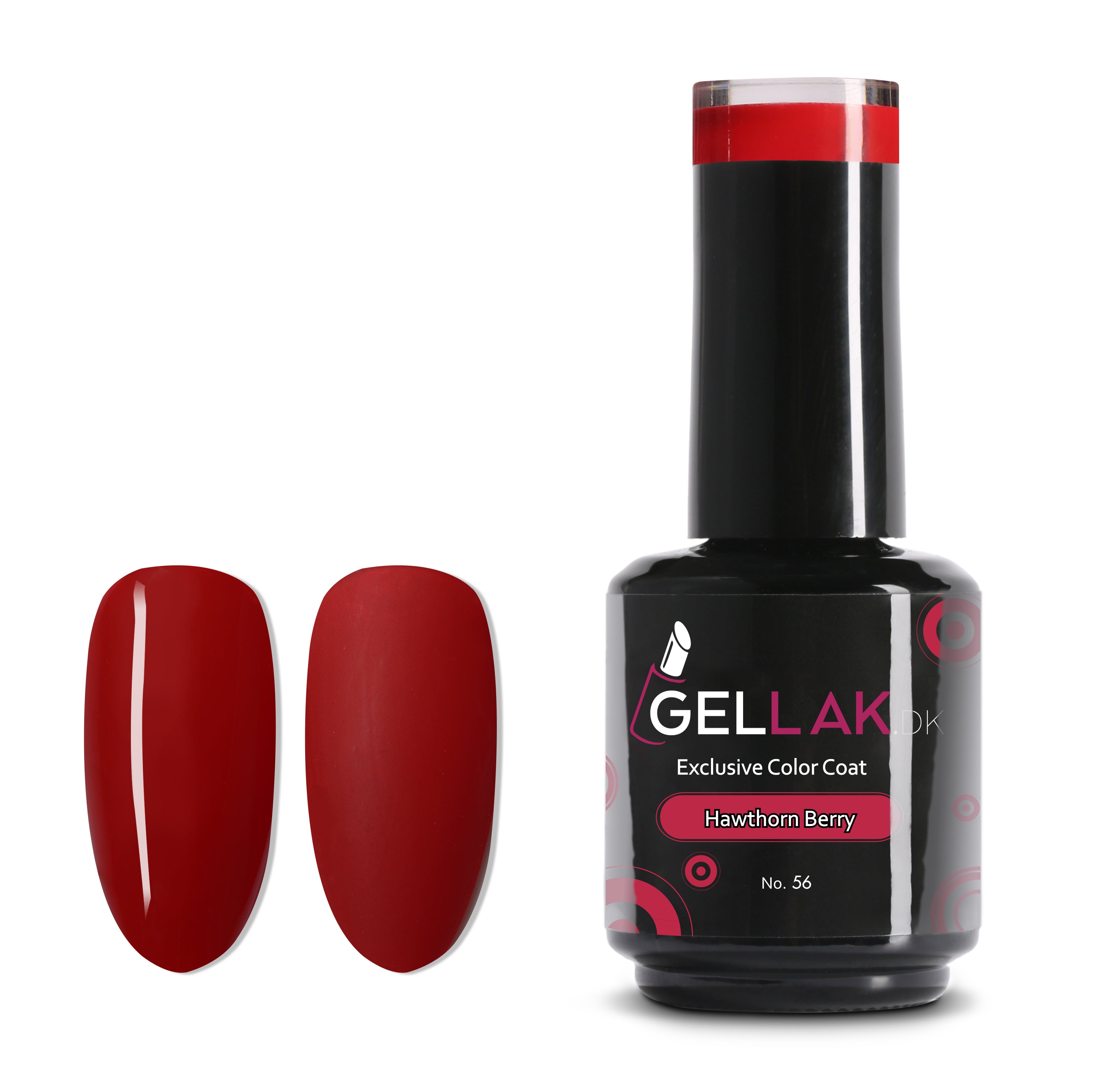 Gel Neglelak Mørkerød   15 Ml   Hawthorn Berry No  56   Gellak Dk