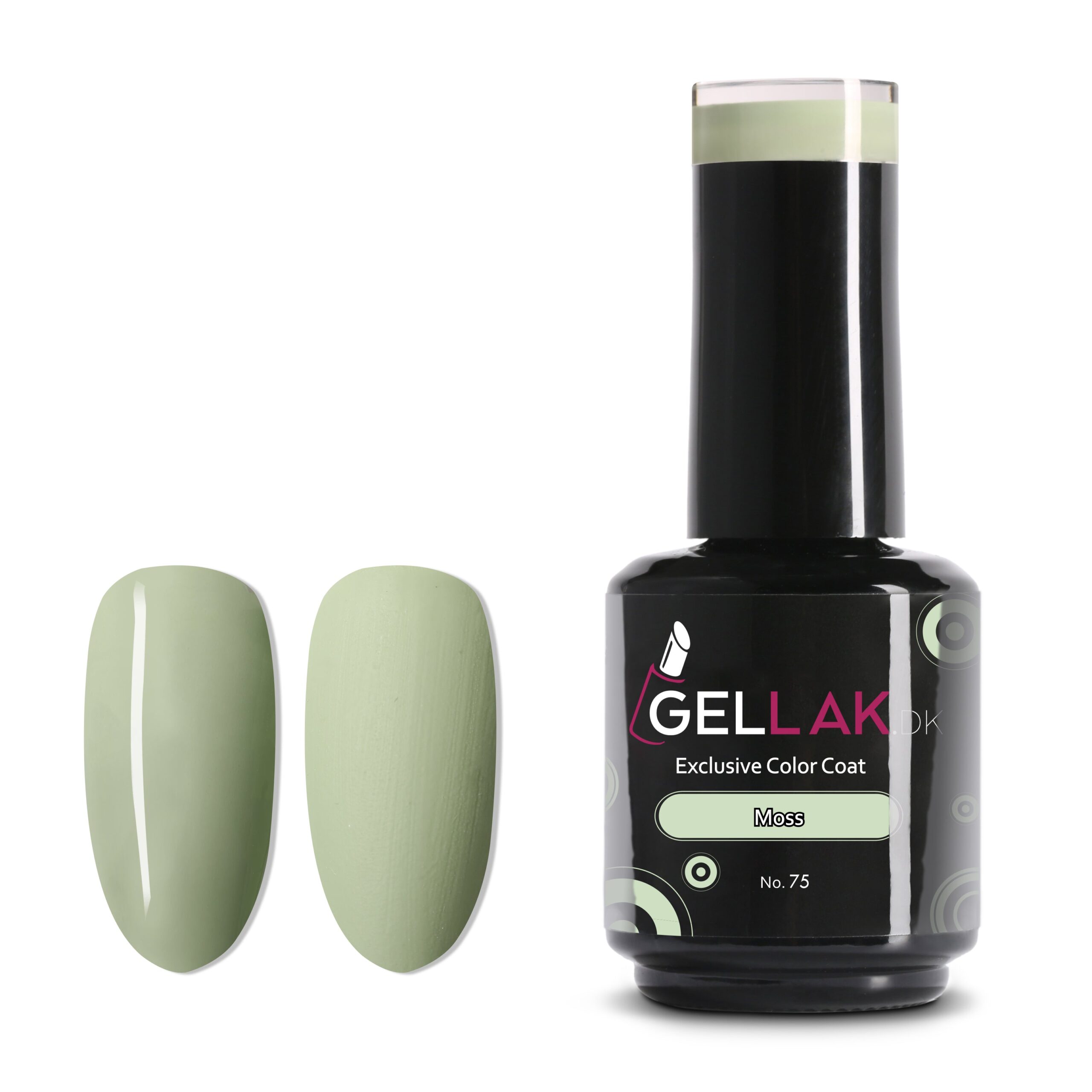 Gel Neglelak Pastel Grøn 15 Ml Moss No 75 Gellak Dk