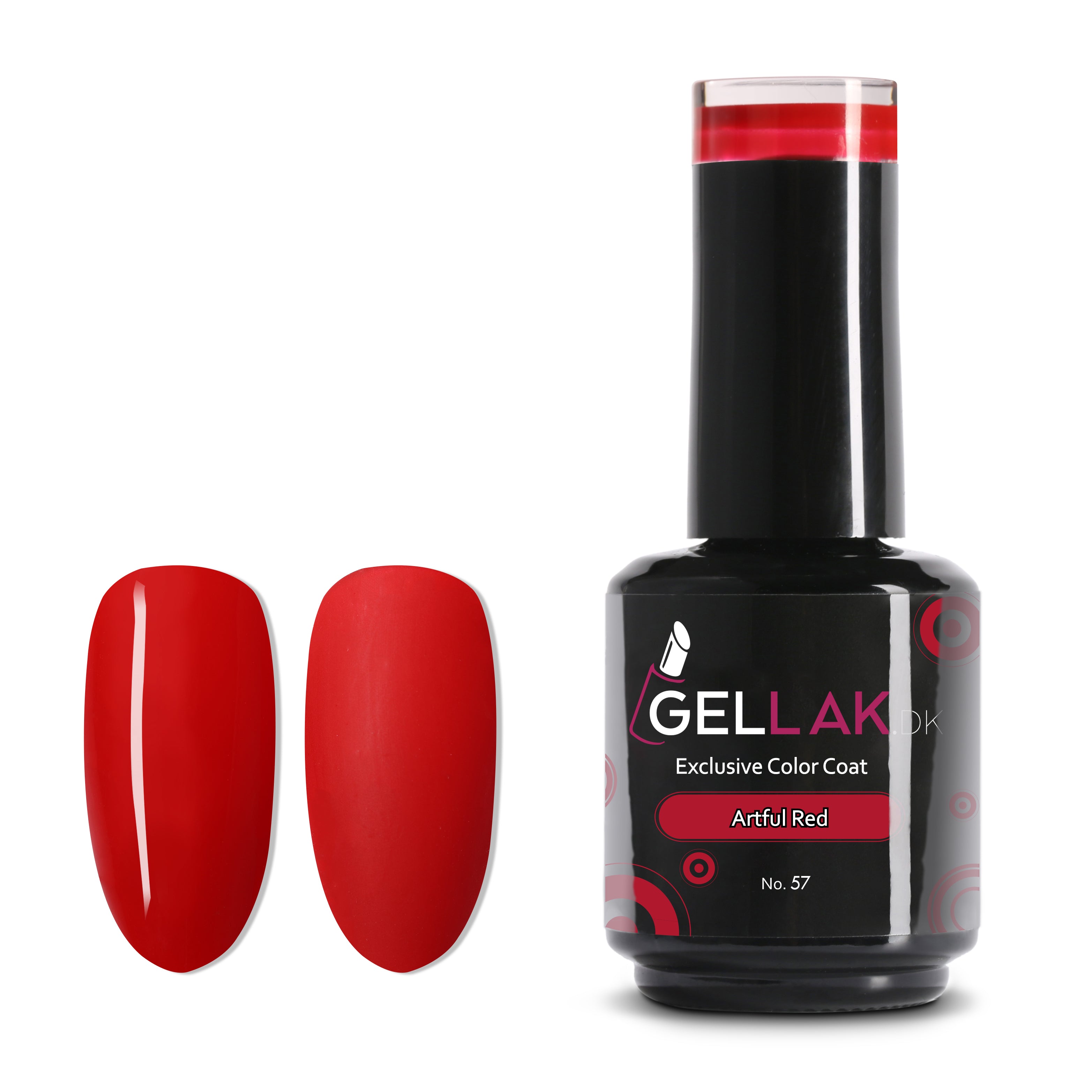 Gel Neglelak Rød   15 Ml   Artful Red No  57   Gellak Dk