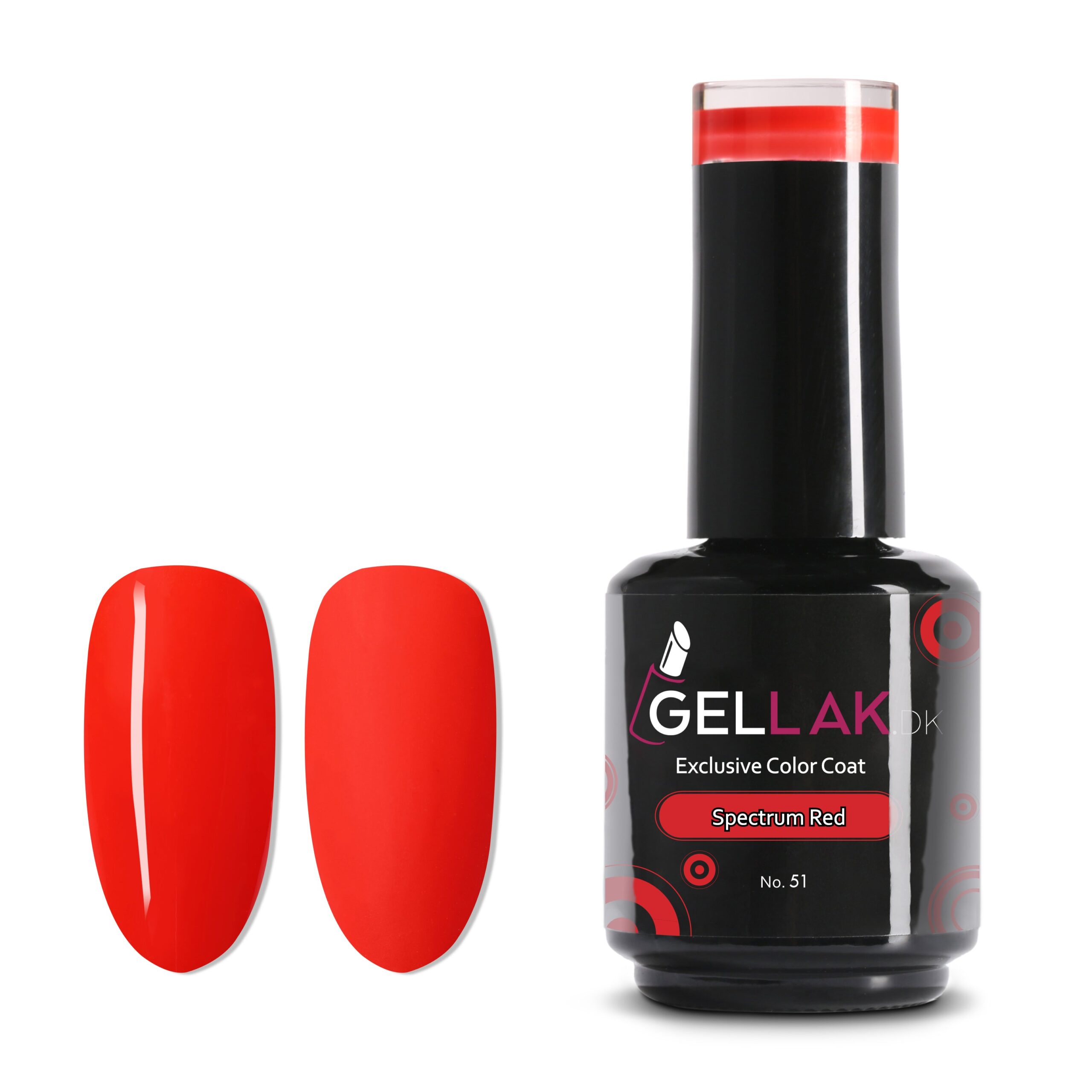 Gel Neglelak Rød 15 Ml Spectrum Red No 51 Gellak Dk