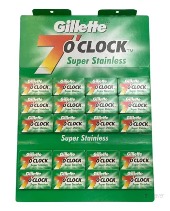 Gillette     Apos Clock Super Stainless De-barberblade  Grøn    Stang  20x5 Stk   100 Stk