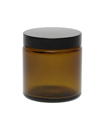 120 Ml  Brun Glas Bøtte    Sort Låg