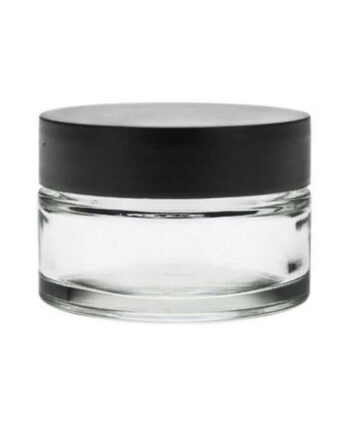 50 Ml  Klar Glas Bøtte    Sort Låg