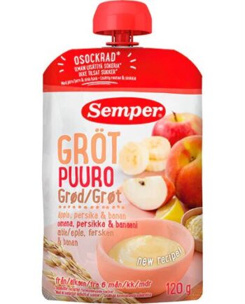 Grød Med æble  Fersken   Banan Fra   Mdr  120 Gram