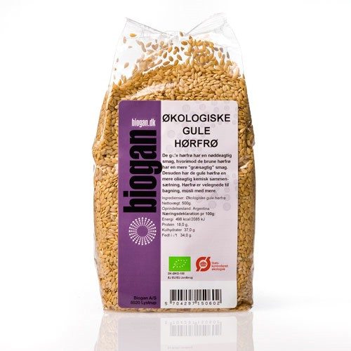 Gule Hørfrø økologiske 500 Gram