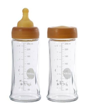 Hevea Baby Glas Sutteflaske Wide Neck  -pak 250ml