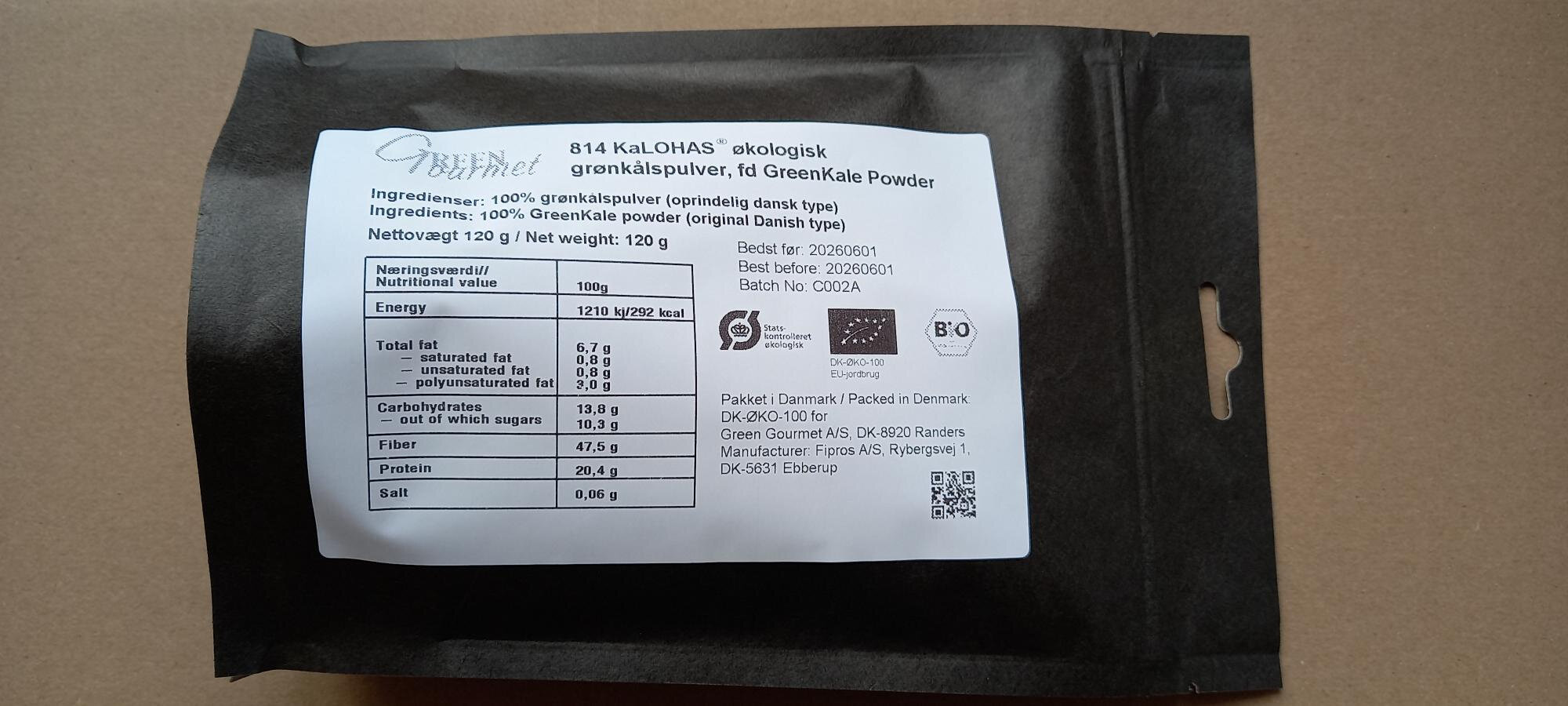 Kalohas   økologisk Grønkålspulver 120 Gr
