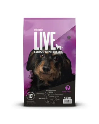 Kg   Probiotic Live  Senior Mini Breeds Seniorfoder Med Kalkun Til Små Hunderacer