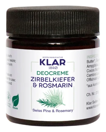 Klar Seifen Deodorant Creme  Fyrretræ   Rosmarin  30 Ml