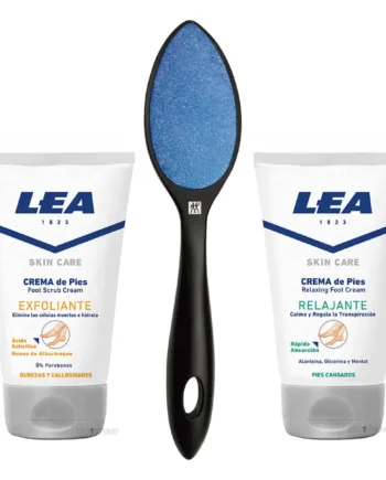 Lea Classic Fodplejesæt Med Keramisk Fodfil  Sort  Eksfolierende Fodscrub Og Fodcreme