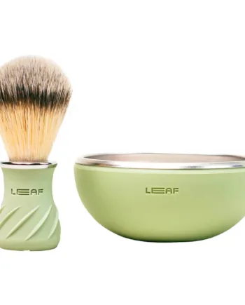 Leaf Shave Sæt Med Barberkost   Barberskål  Grøn