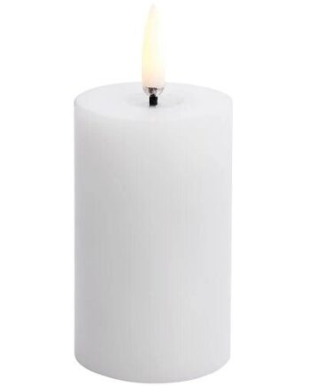 Led Melted Bloklys  Nordic White  Smooth  5x7   Cm