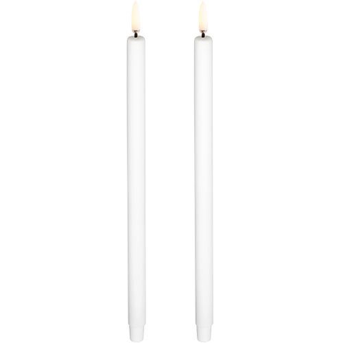 Led Mini Taper Candle  Smooth   -pack    3x25 Cm Nordic White