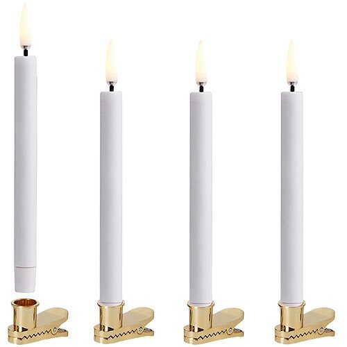 Led Mini Taper Candle    Clip   -pack    3x13   Cm White