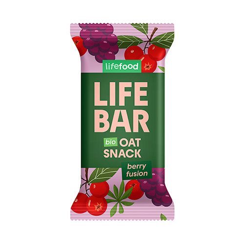 Lifebar Havre Snack Berry Fusion økologisk 40 Gram