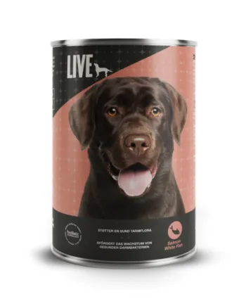 Live Dog Vådfoder Med Laks Hvid Fisk 395 Gram