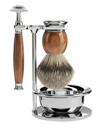 Mühle Shaving Barbersæt Med De-skraber  Barberkost  Holder Og Skål  Sophist  Ironwood