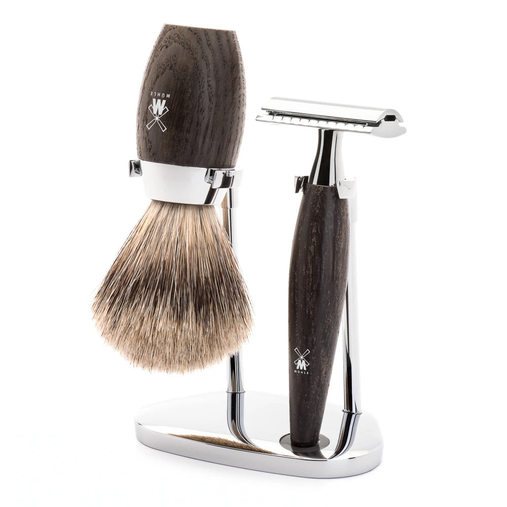 Mühle Shaving Barbersæt Med De-skraber  Barberkost Og Holder  Kosmo  Moseeg