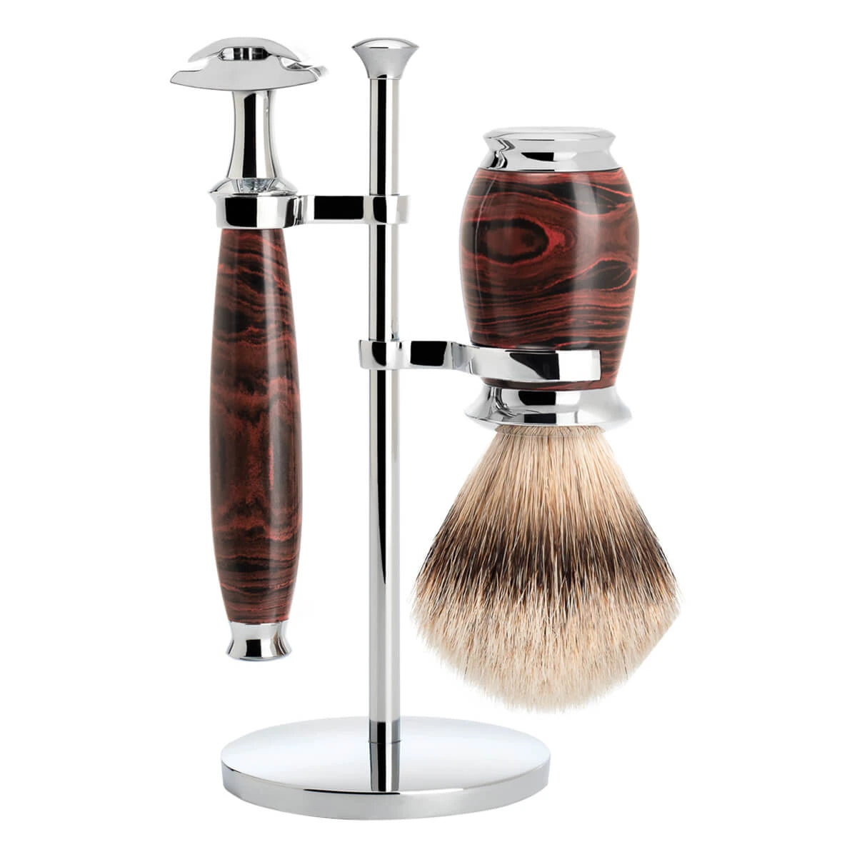 Mühle Shaving Barbersæt Med De-skraber Barberkost Og Holder Purist Ebonite