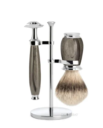 Mühle Shaving Barbersæt Med De-skraber  Barberkost Og Holder  Purist  Grained Beech
