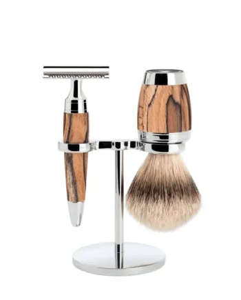 Mühle Shaving Barbersæt Med De-skraber  Barberkost Og Holder  Stylo  Spalted Beech
