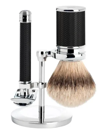 Mühle Shaving Barbersæt Med De-skraber  Barberkost Og Holder  Traditional  Black
