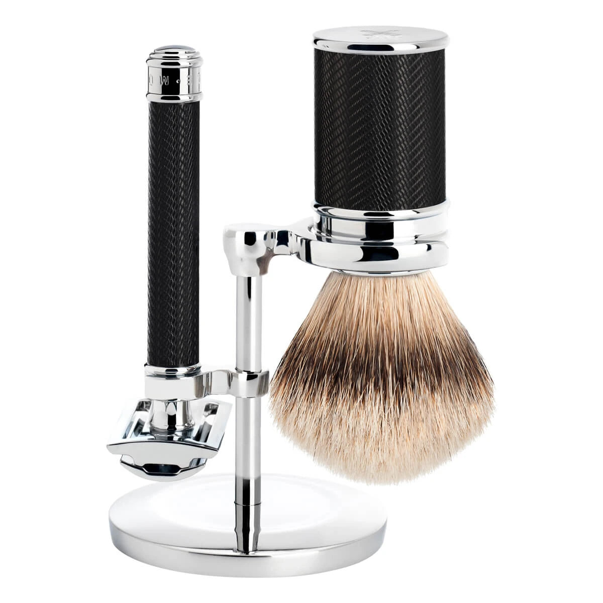 Mühle Shaving Barbersæt Med De-skraber Barberkost Og Holder Traditional Black