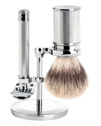 Mühle Shaving Barbersæt Med De-skraber  Barberkost Og Holder  Traditional  Krom