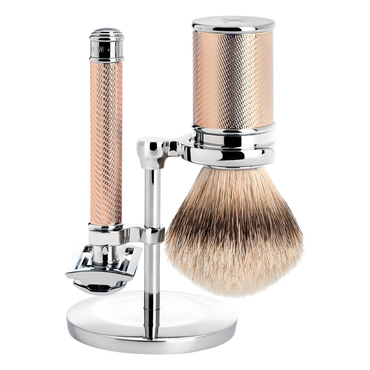 Mühle Shaving Barbersæt Med De-skraber  Barberkost Og Holder  Traditional  Rosegold