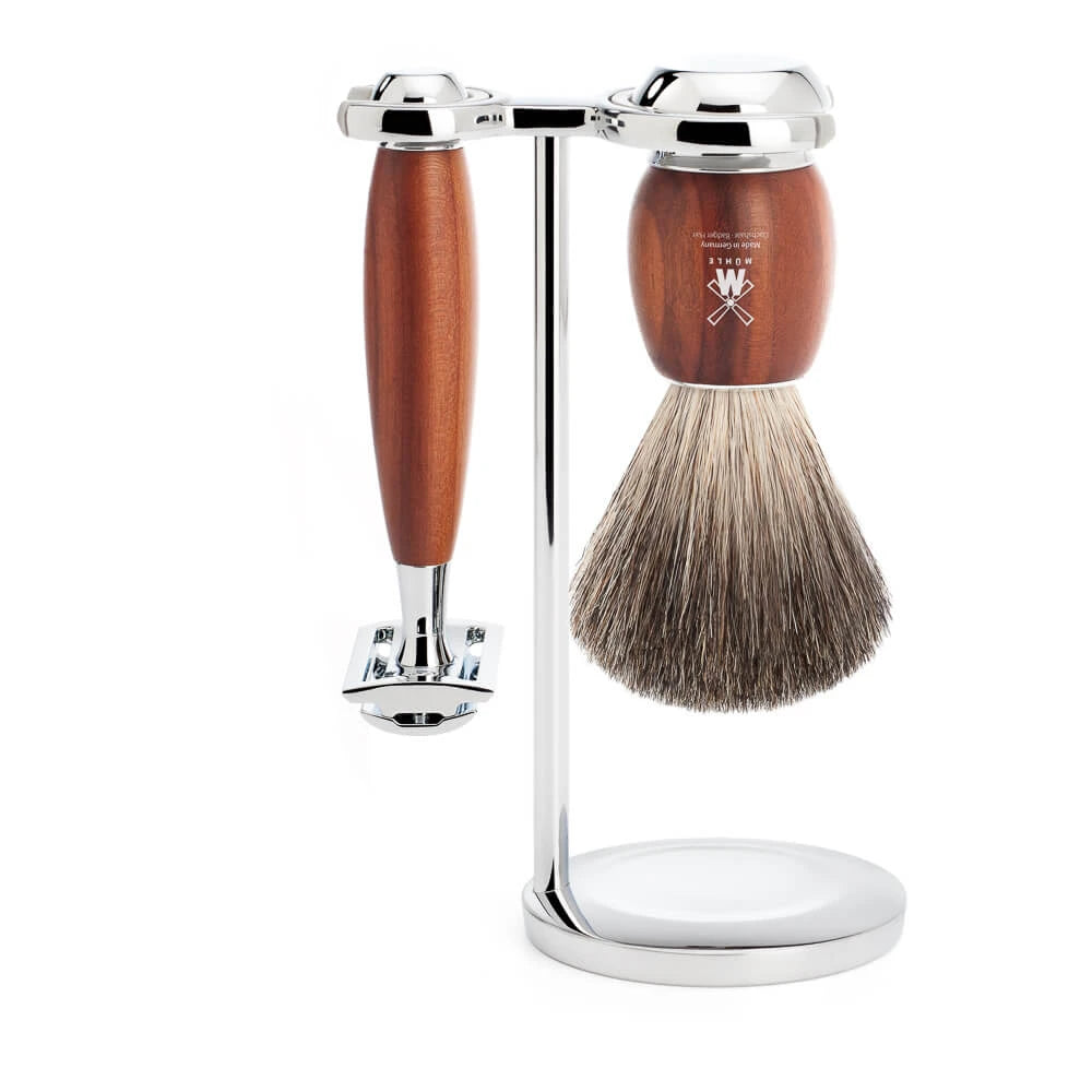 Mühle Shaving Barbersæt Med De-skraber  Barberkost Og Holder  Vivo  Blommetræ