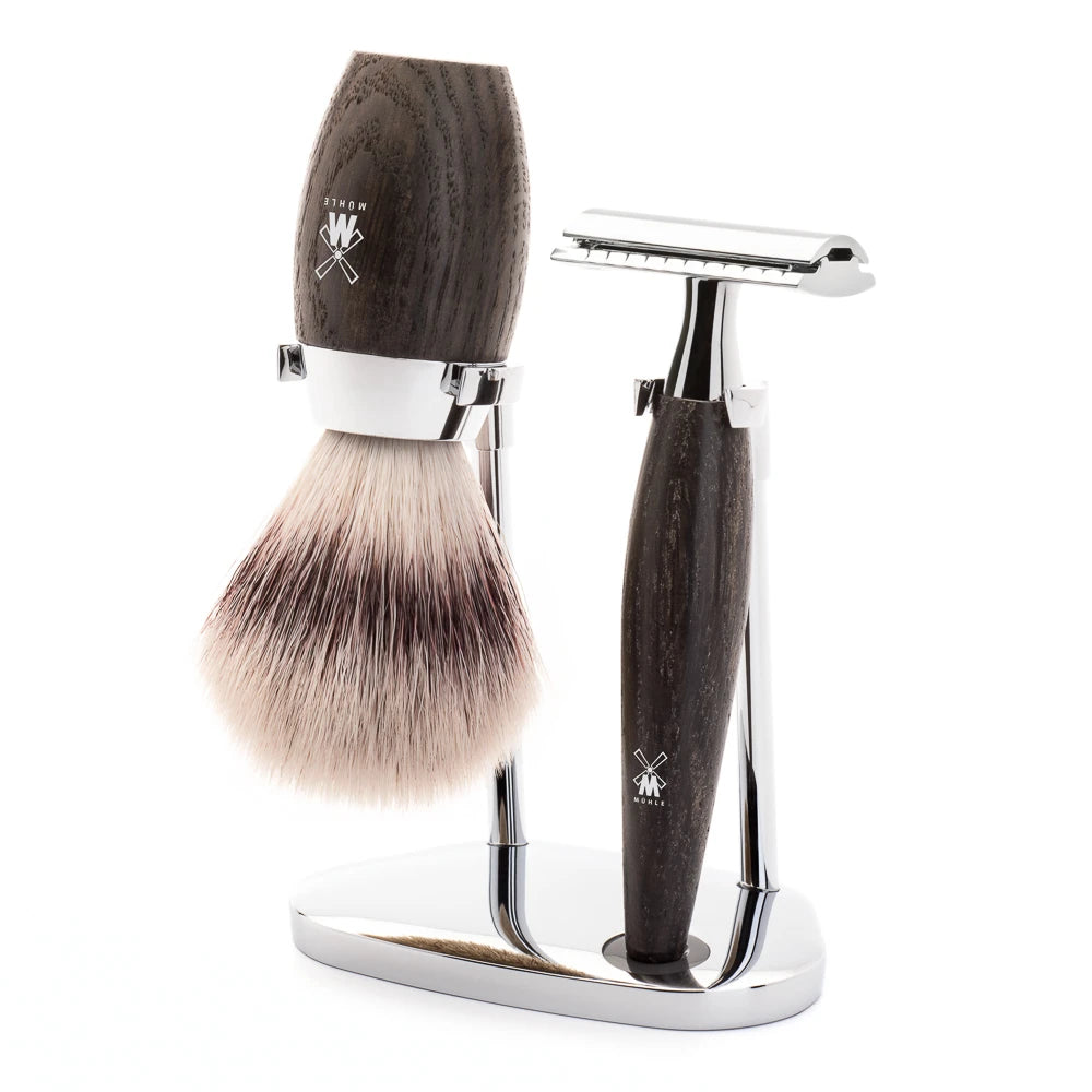 Mühle Shaving Barbersæt Med De-skraber  Fibre Barberkost Og Holder  Kosmo  Moseeg