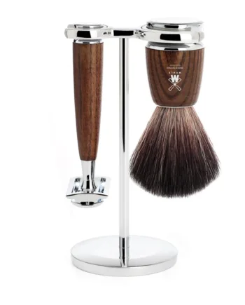 Mühle Shaving Barbersæt Med De-skraber  Fibre Barberkost Og Holder  Rytmo  Ask
