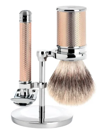 Mühle Shaving Barbersæt Med De-skraber  Fibre Barberkost Og Holder  Traditional  Rosegold