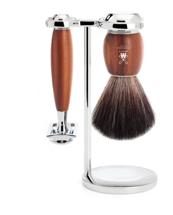 Mühle Shaving Barbersæt Med De-skraber  Fibre Barberkost Og Holder  Vivo  Blommetræ