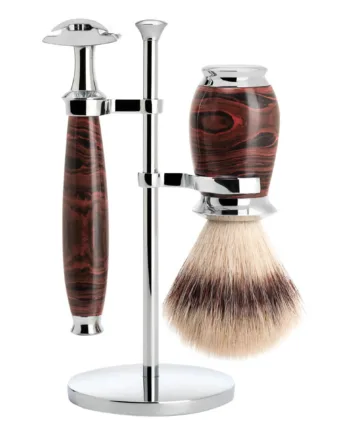 Mühle Shaving Barbersæt Med De-skraber  Silvertip Fibreâ  Barberkost Og Holder  Purist  Ebonite