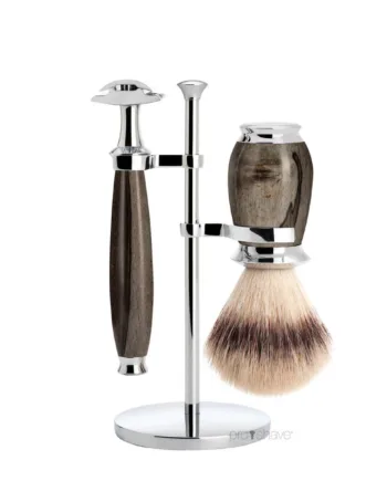 Mühle Shaving Barbersæt Med De-skraber  Silvertip Fibreâ  Barberkost Og Holder  Purist  Grained Beech