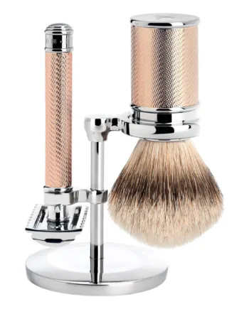 Mühle Shaving Barbersæt Med De-skraber  åben Kam  Barberkost Og Holder  Traditional  Rosegold